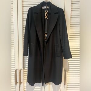 Black Zara Coat with 2 belts